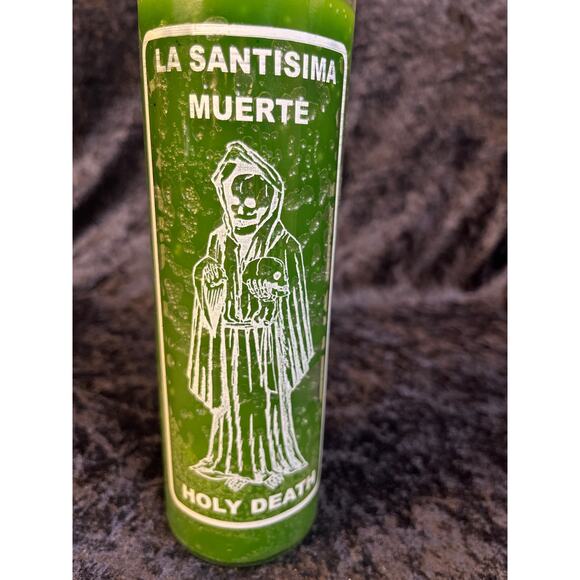 Green Holy Death 7-Day Spiritual Candle, La Santisima Muerte - Picture 2 of 4
